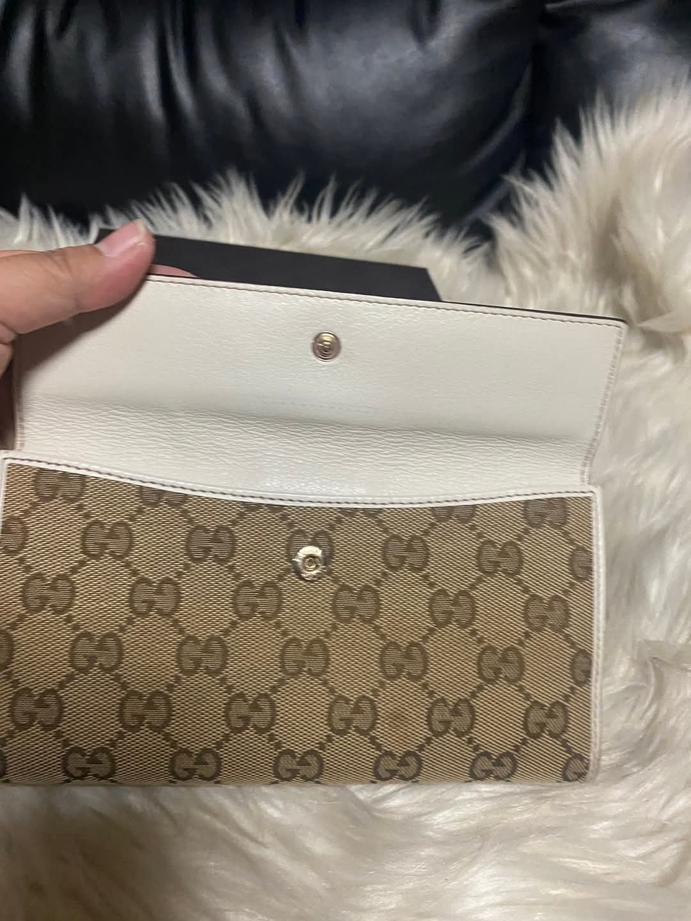 ❣️Gucci Beige GG Canvas Continental Wallet with White Trim❣️ - Picture 16 of 16
